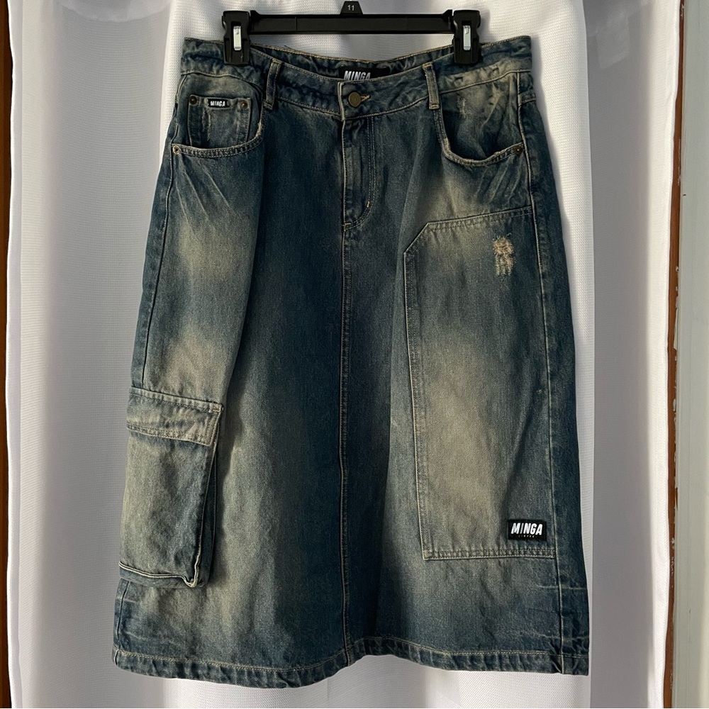 NWOT Kady 00s Denim Midi Skirt